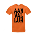Oranje T-shirt met bedrukking Aanvalluh Zwart